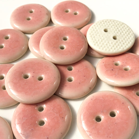 Marbled Pink Porcelain Button  7/8"