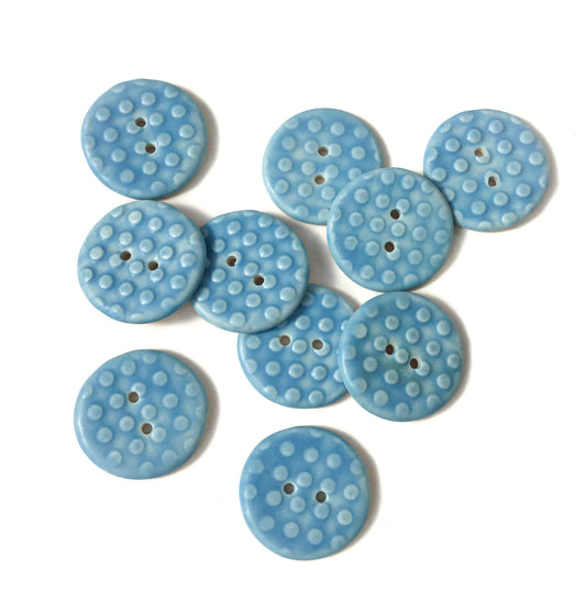 Sky Blue Polka Dot Porcelain Button  1"