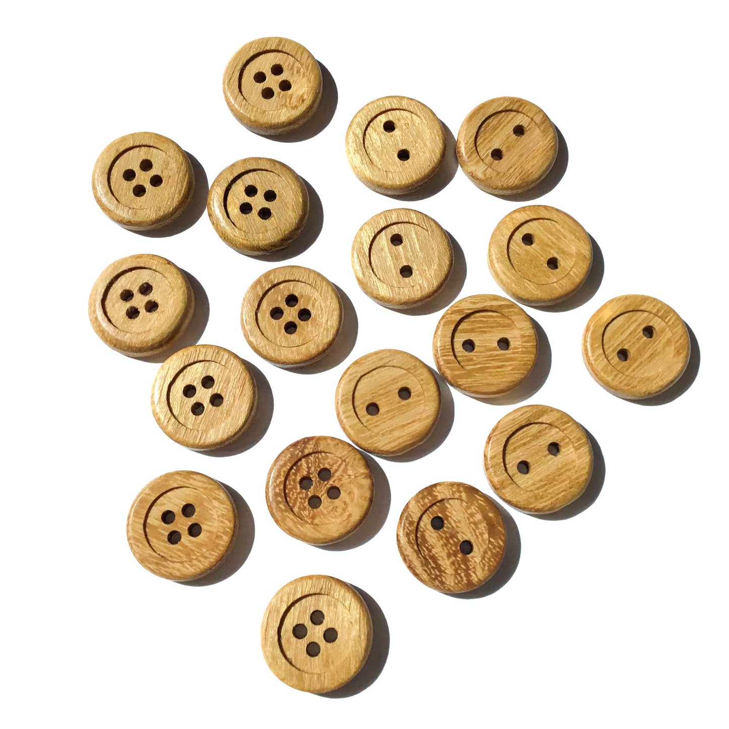 Wide Rim Black Locust Wood Buttons - 3/4”