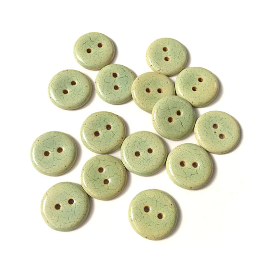 'Frosted Melon' Stoneware Button  3/4"