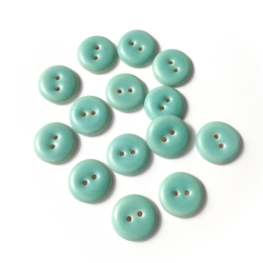 Matte Seafoam Blue Porcelain Button  5/8"