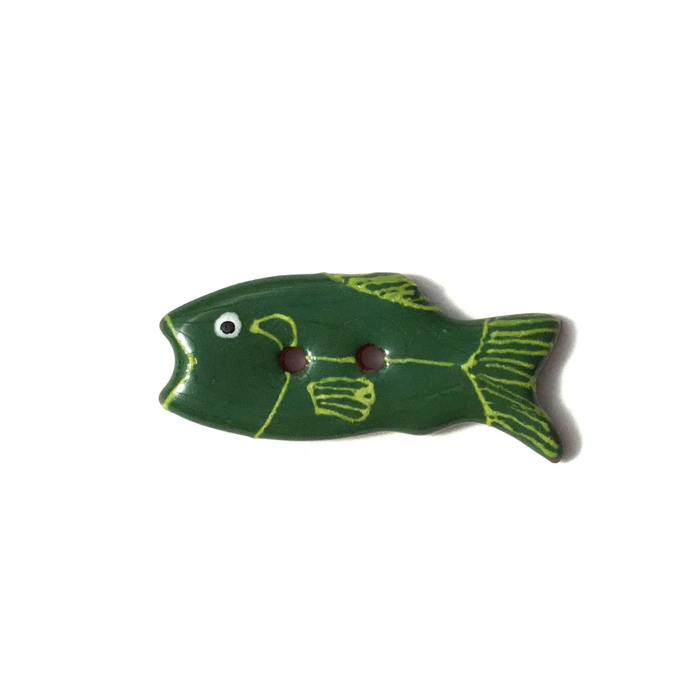 Colorful Fish Ceramic Buttons  1/2" x 1-1/4"