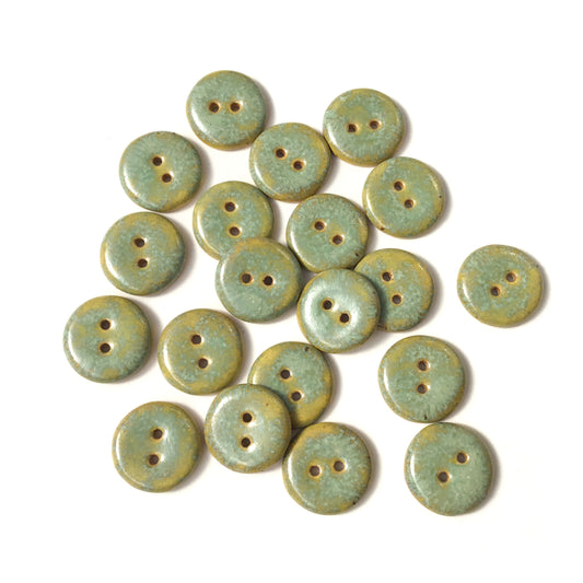 'Golden Turquoise' Stoneware Button  3/4"