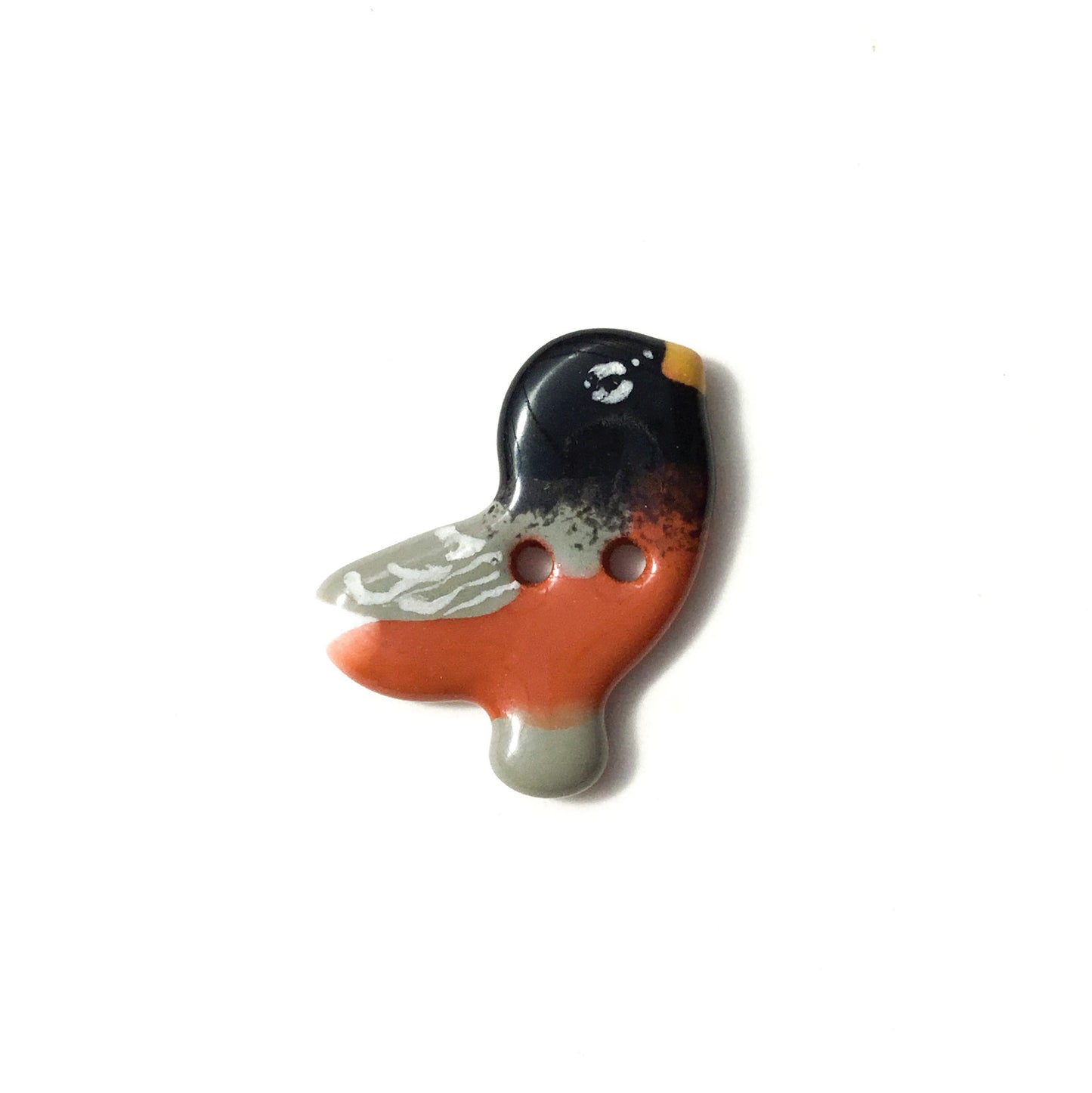 Ceramic Bird Buttons  3/4" x 7/8"