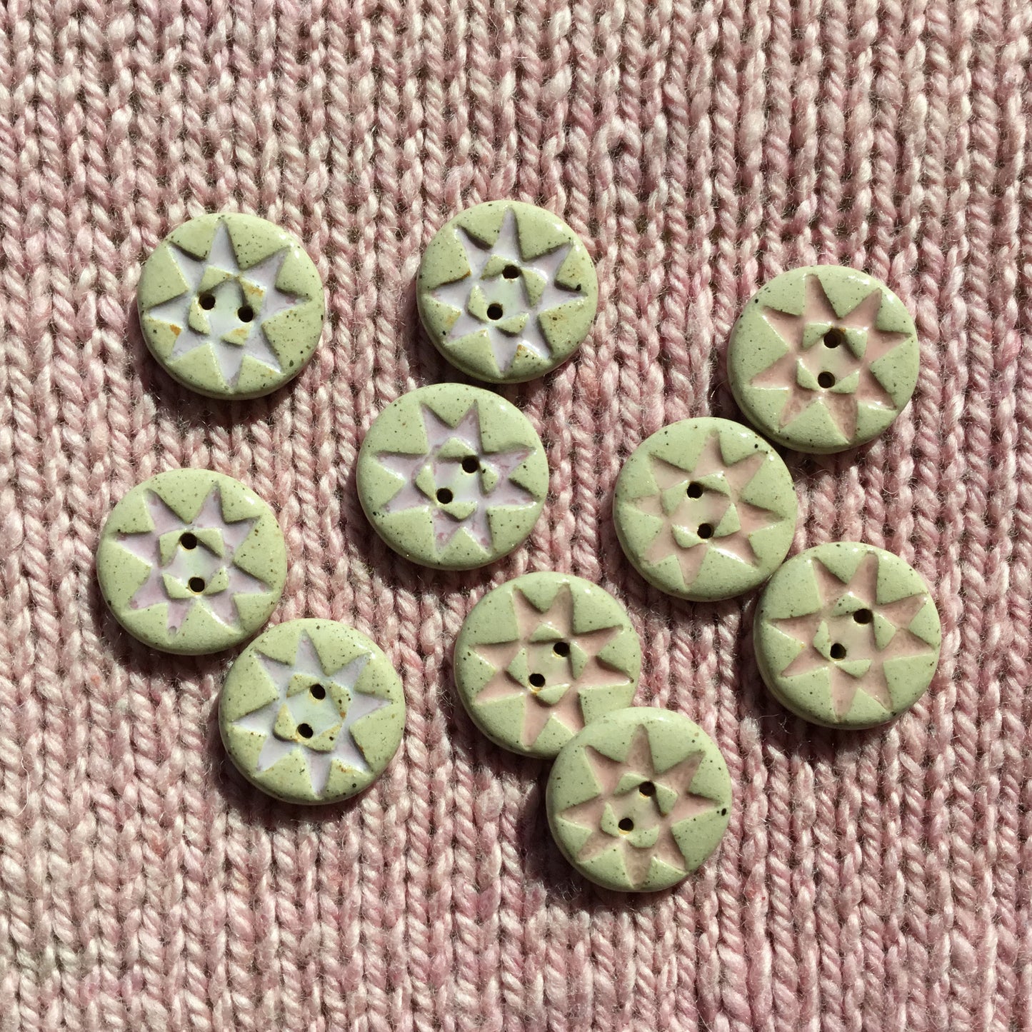 *Discontinued* Rustic Style Ohio Star Stoneware Button 7/8"