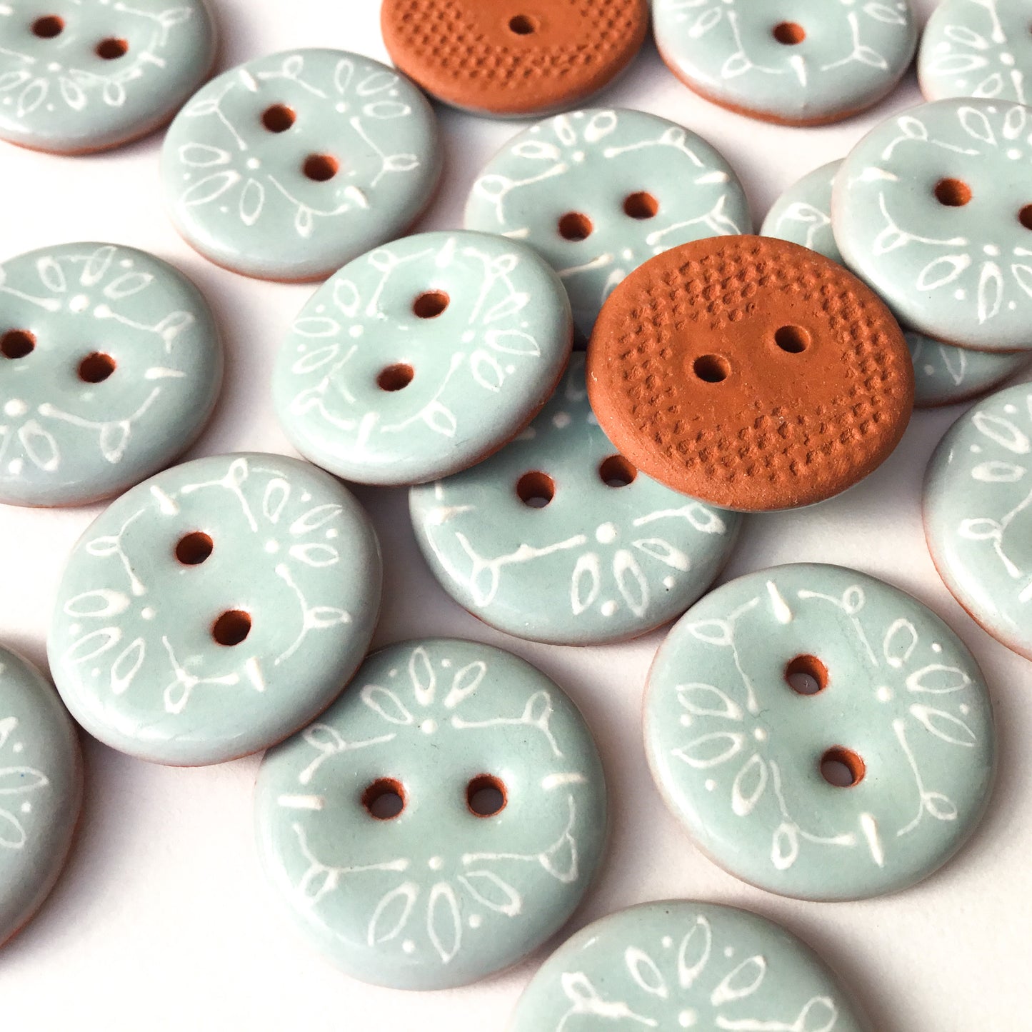 Victorian Lace Buttons  - Seabreeze Blue - 3/4"