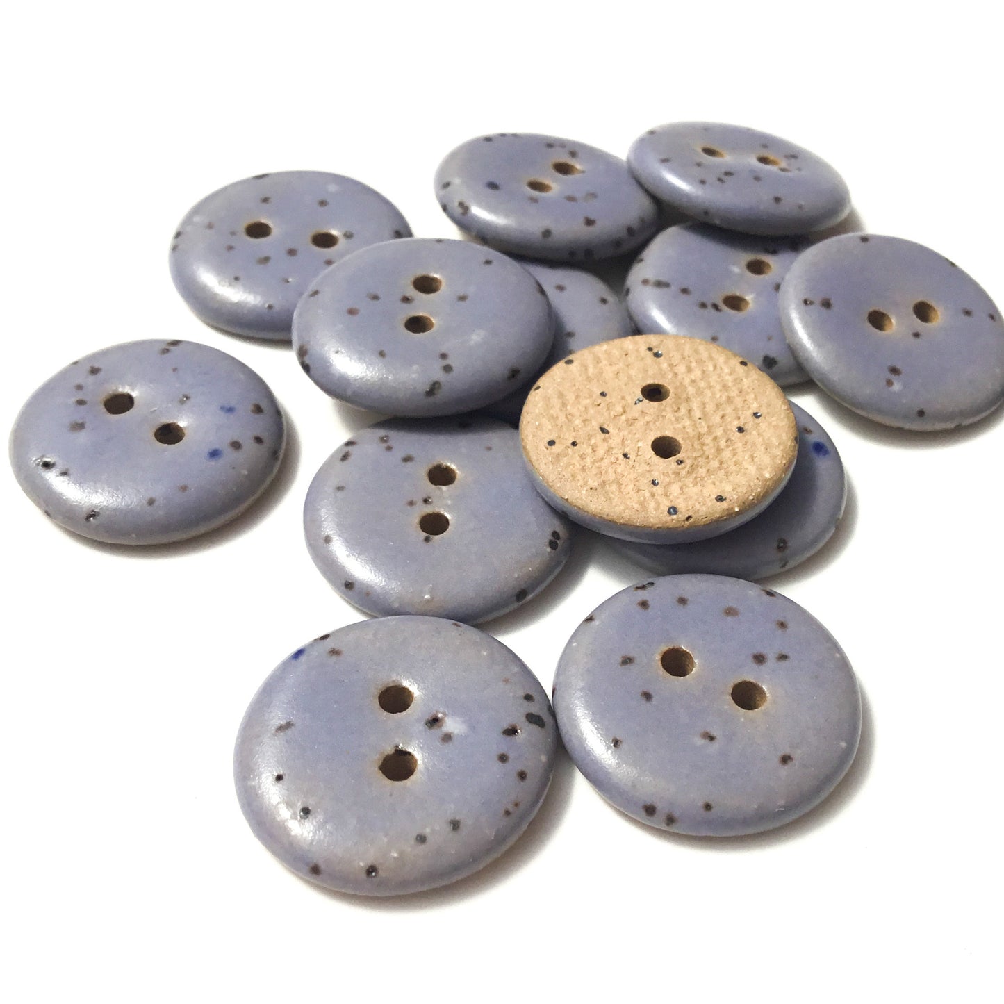 Matte Lavender Fleck Stoneware Buttons - 3/4"
