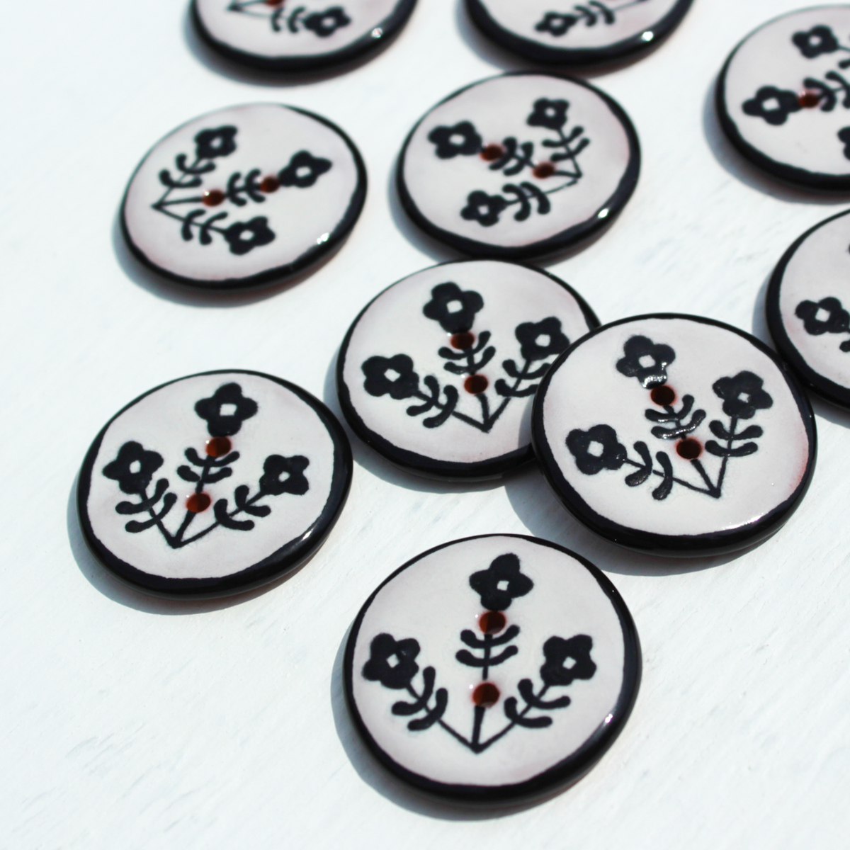 Black & White Wallflowers Button 1-1/16"