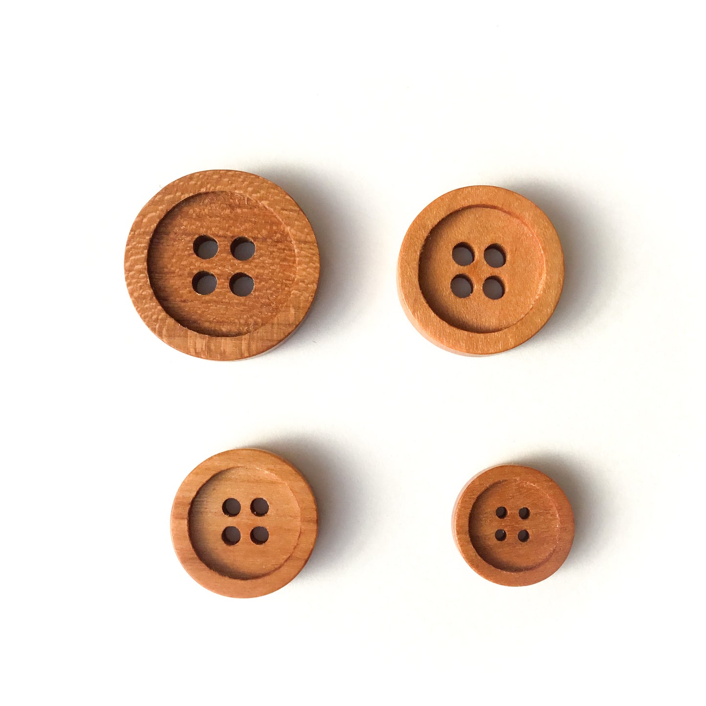 Four Hole Inset Button - Cherry Wood  - 4 sizes