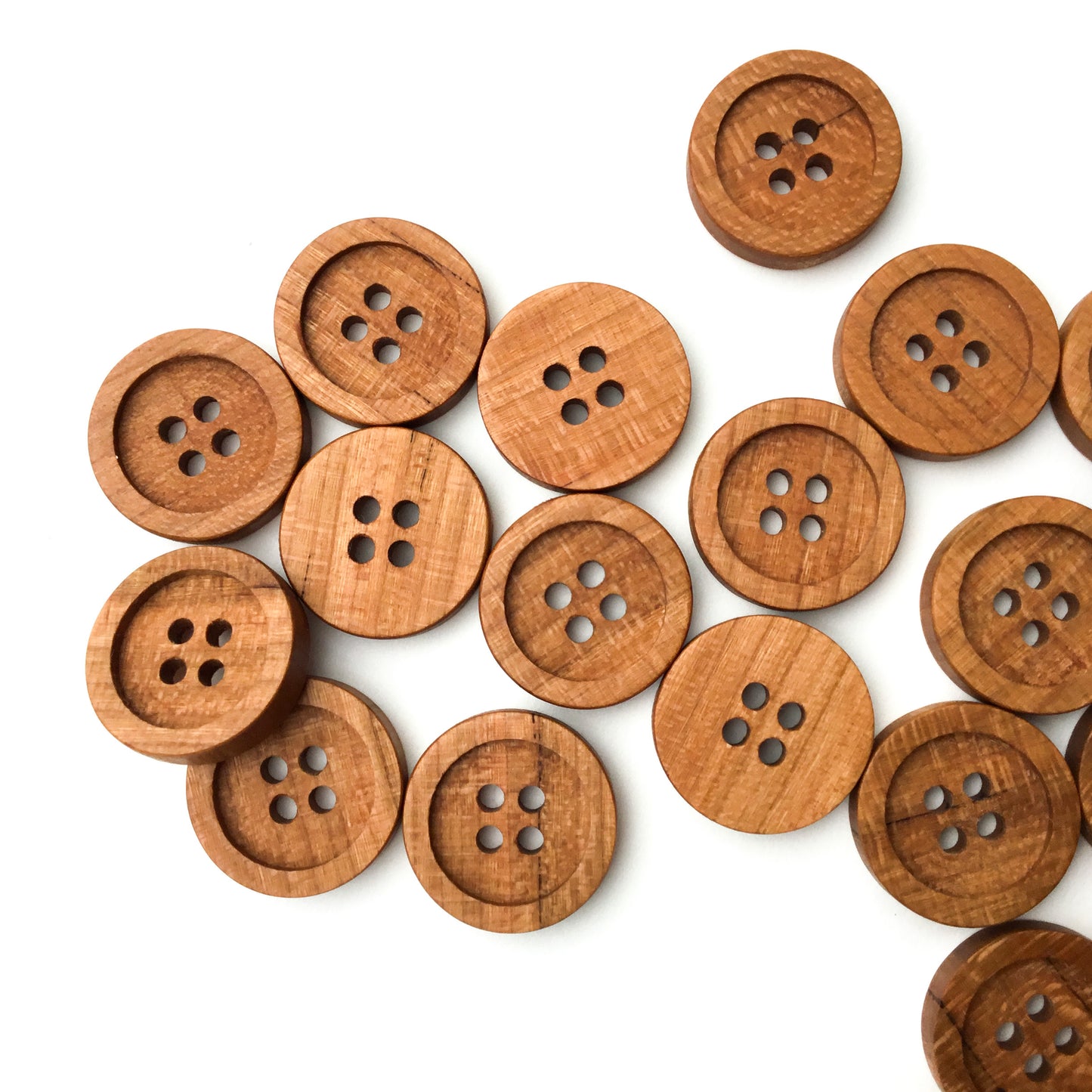 Four Hole Inset Button - Cherry Wood  - 4 sizes