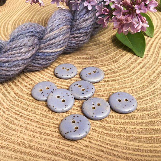 Matte Lavender Fleck Stoneware Buttons - 3/4"