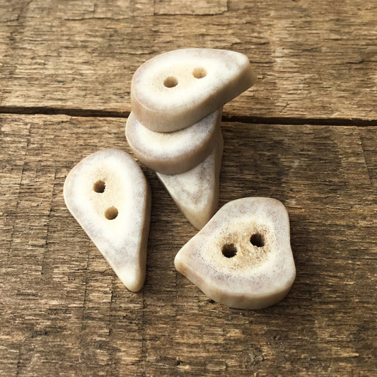 Deer Antler Shed Buttons  1/2" to 7/8" - 5 Pack