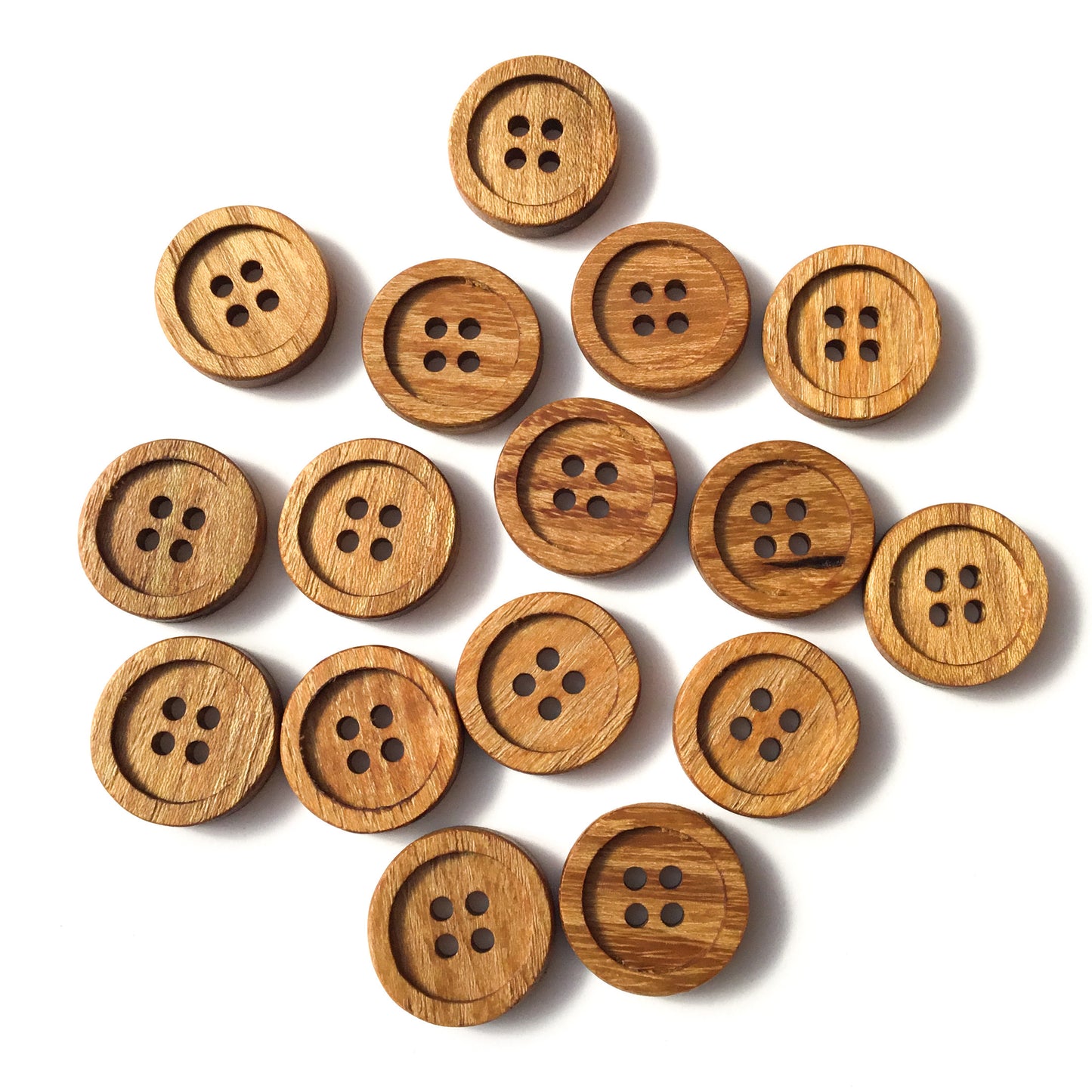 Four Hole Inset Button - Black Locust Wood  1"