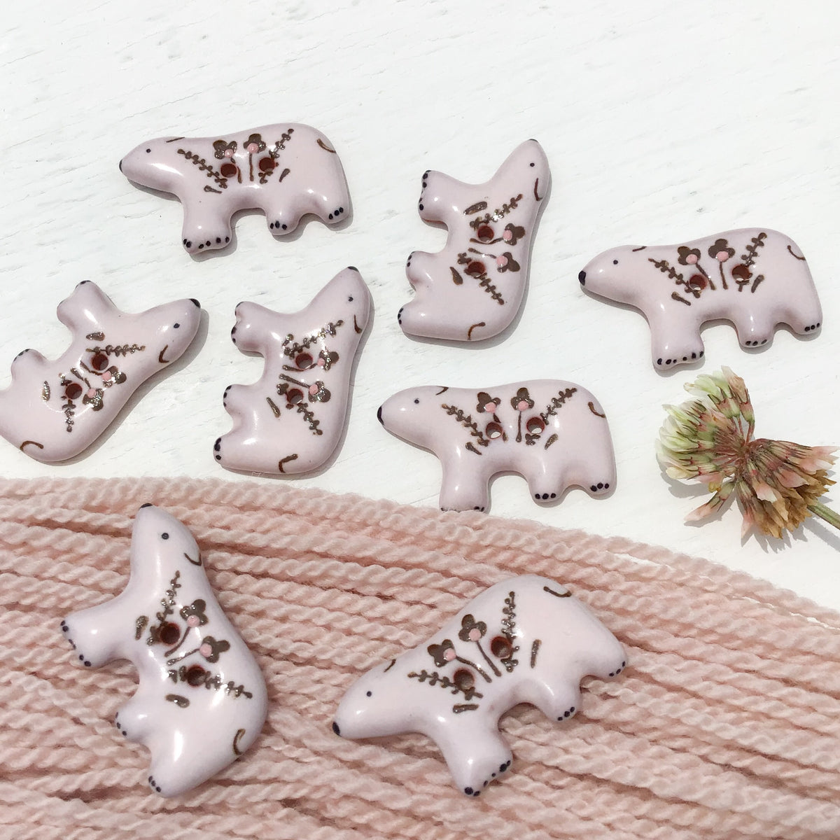 Folksy Bear Buttons 11/16" x 1-1/4”