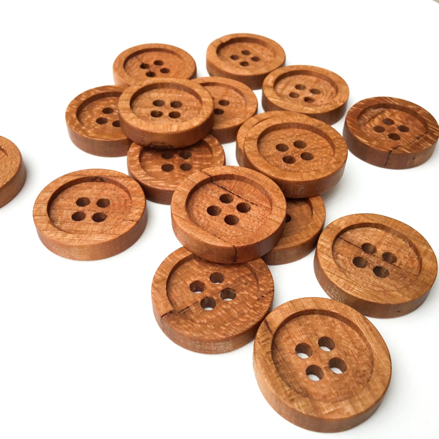 Four Hole Inset Button - Cherry Wood  - 4 sizes