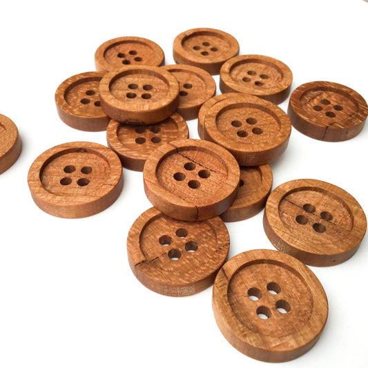Four Hole Inset Button - Cherry Wood  - 4 sizes