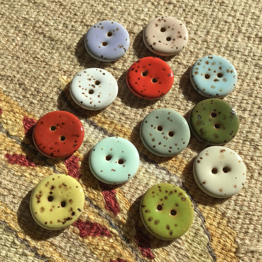 Glossy Fleck Stoneware Button 7/8"
