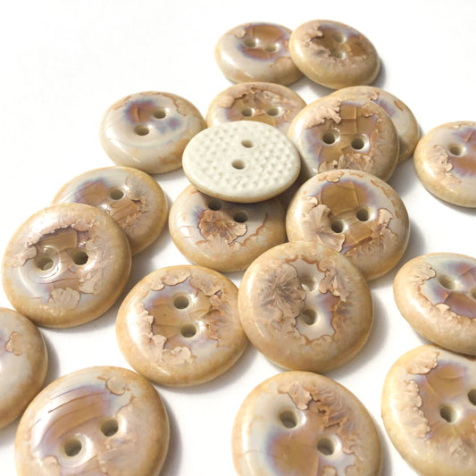 Rose Gold Crystalline Porcelain Button  5/8"