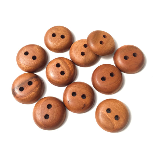 Polished Cherry Wood Buttons - 7/8”