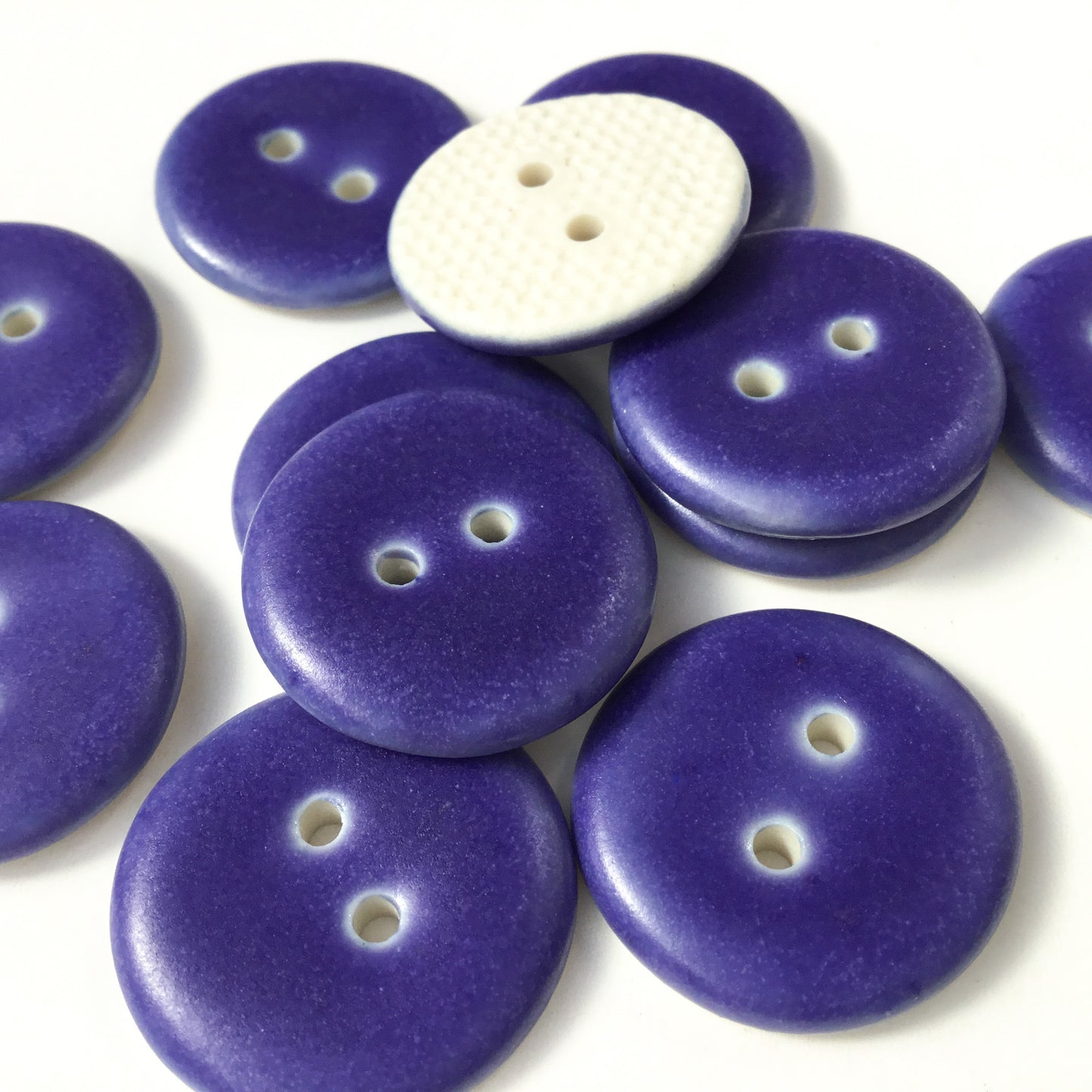 Matte Violet Porcelain Button  7/8"