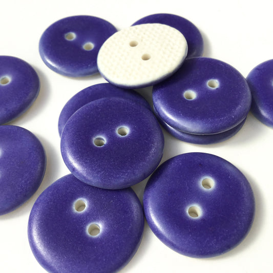 Matte Violet Porcelain Button  7/8"