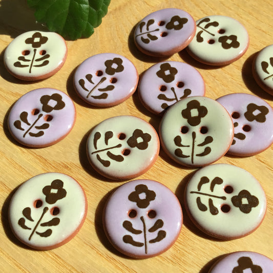 "Wallflower" Ceramic Button 7/8"