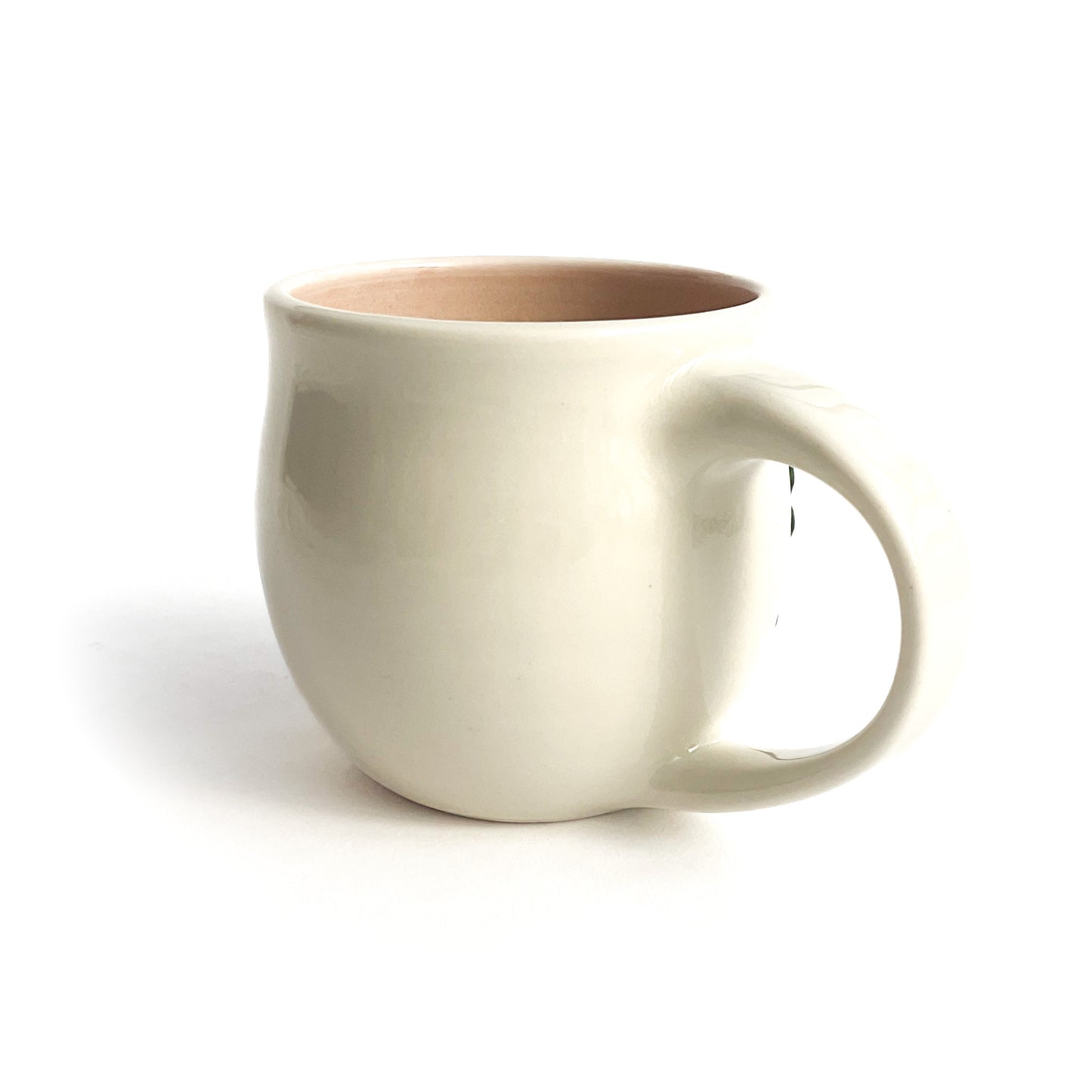 Peony Hand Sculpted Porcelain Mug   12 oz