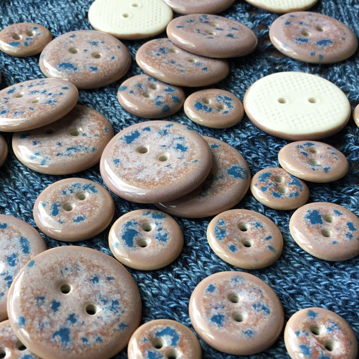 Purple Dusk & Denim Porcelain Buttons