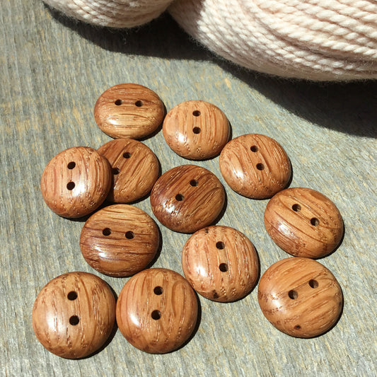 Polished Red Oak Buttons - 7/8”