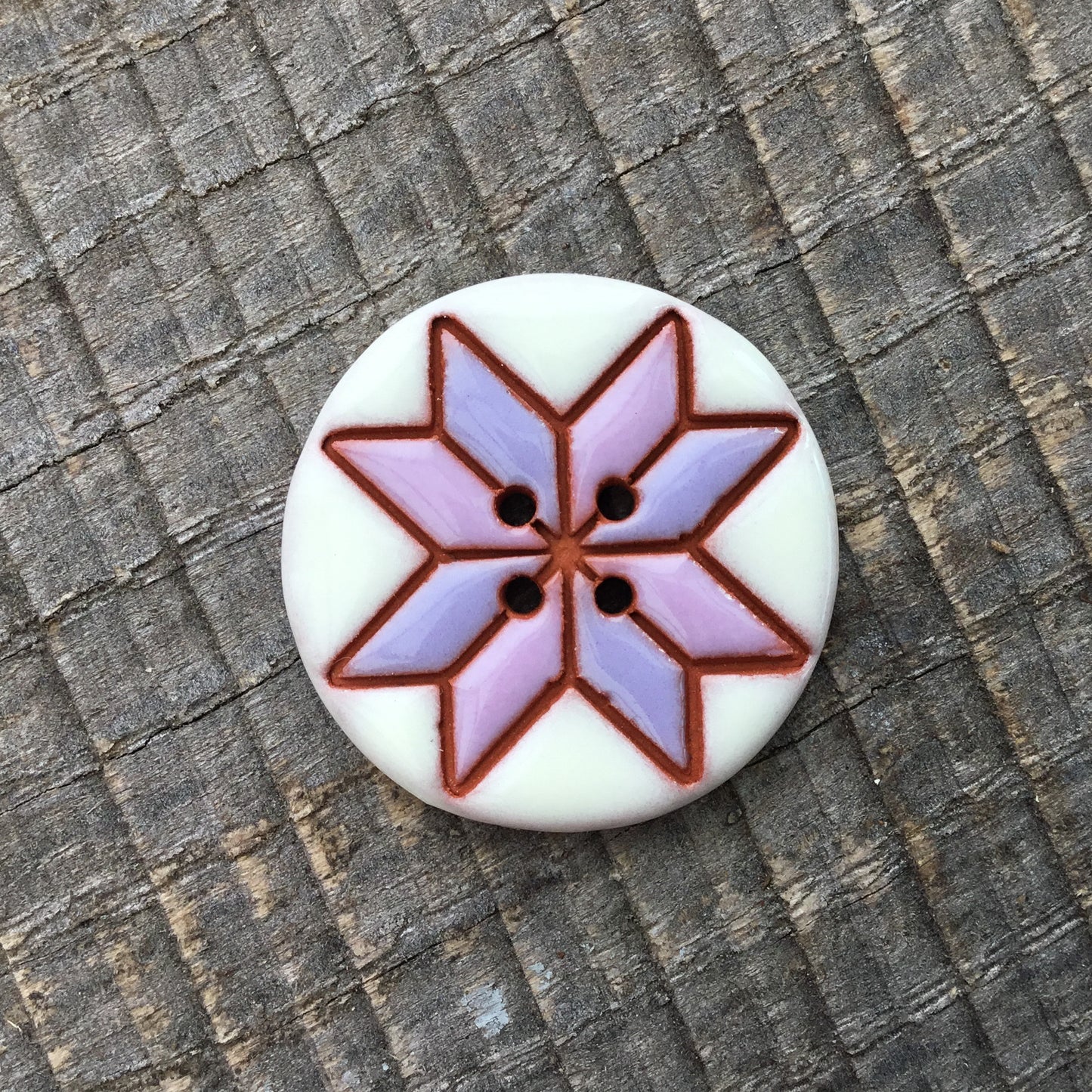 Eight Point Star Quilt Block Button 1-1/16"