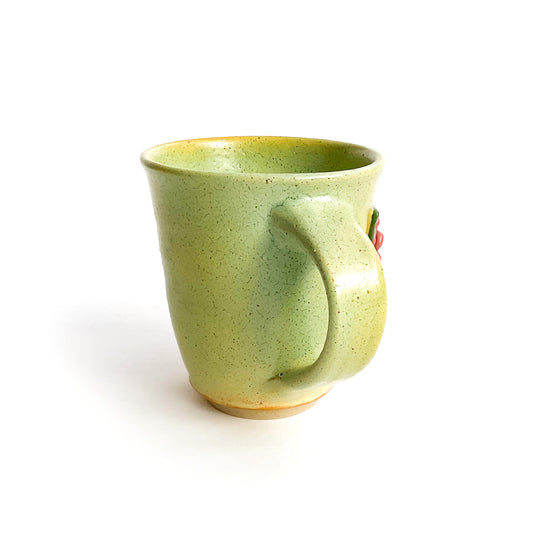 Zinnia Hand Sculpted Stoneware Mug   11 oz
