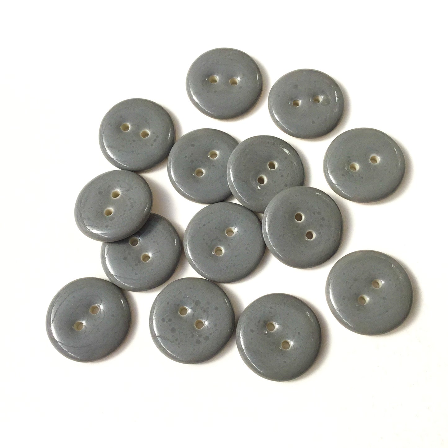 Light Charcoal Gray Porcelain Button  7/8"