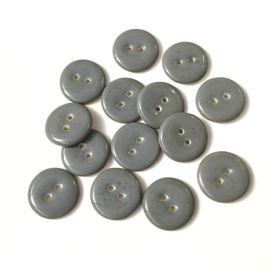 Light Charcoal Gray Porcelain Button  7/8"