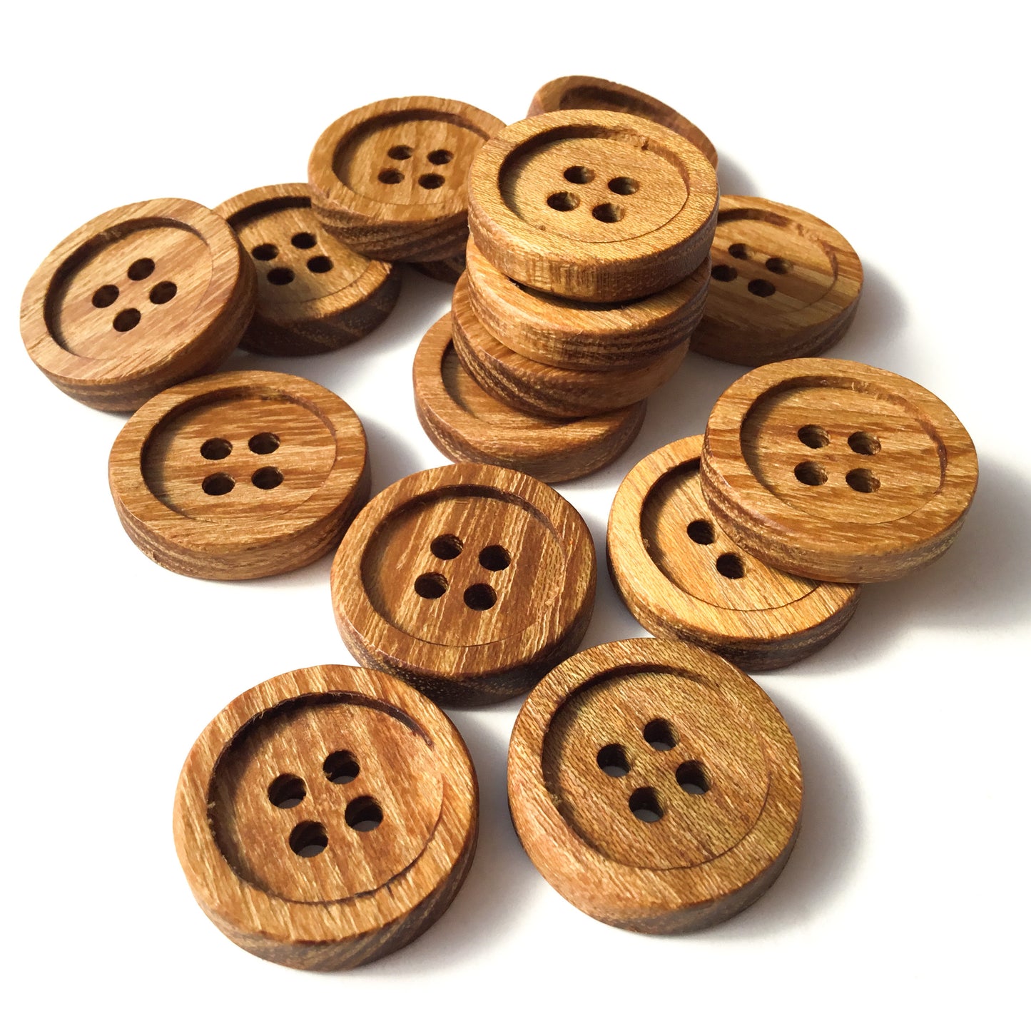 Four Hole Inset Button - Black Locust Wood  1"