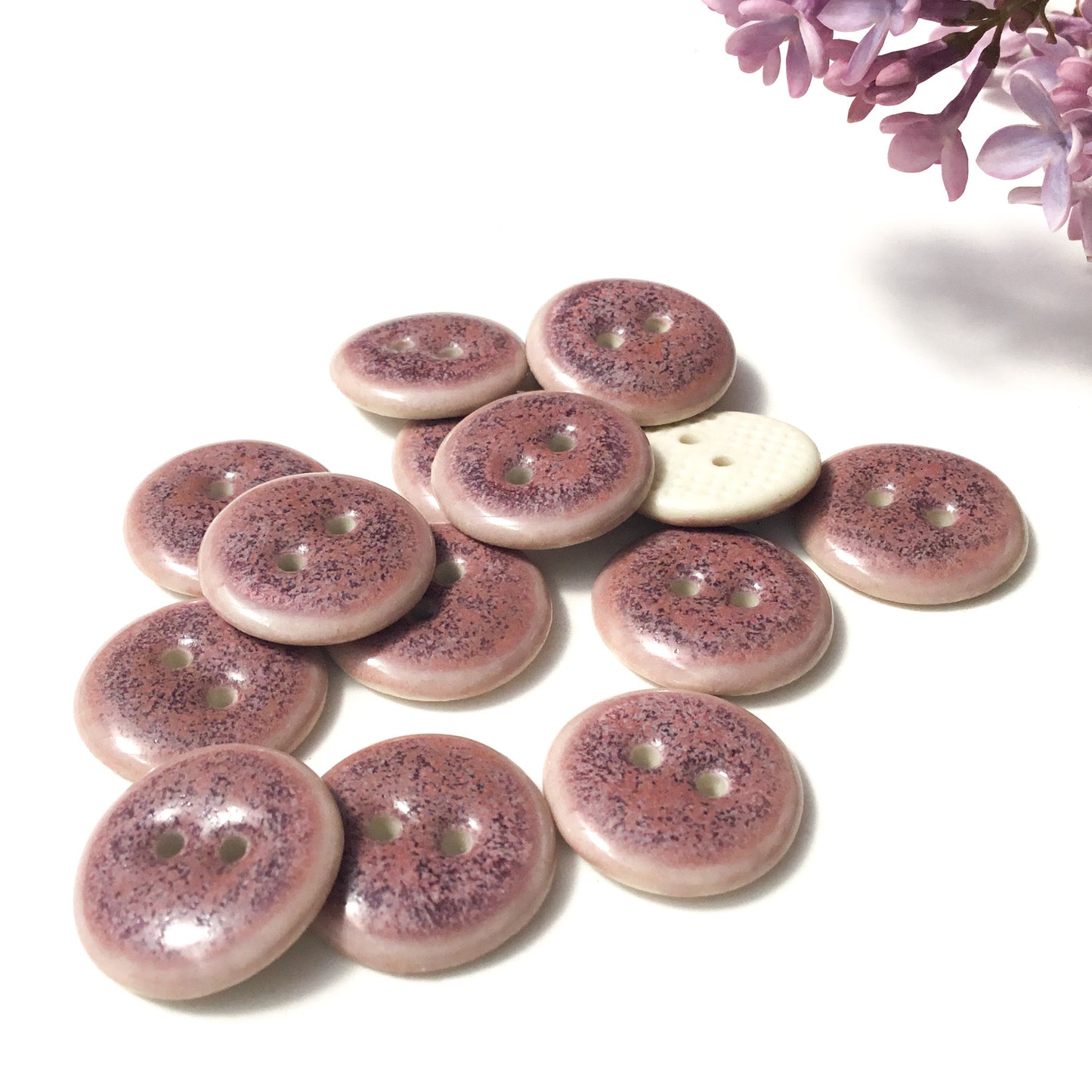 ‘Magenta Sky’ Porcelain Buttons   11/16”