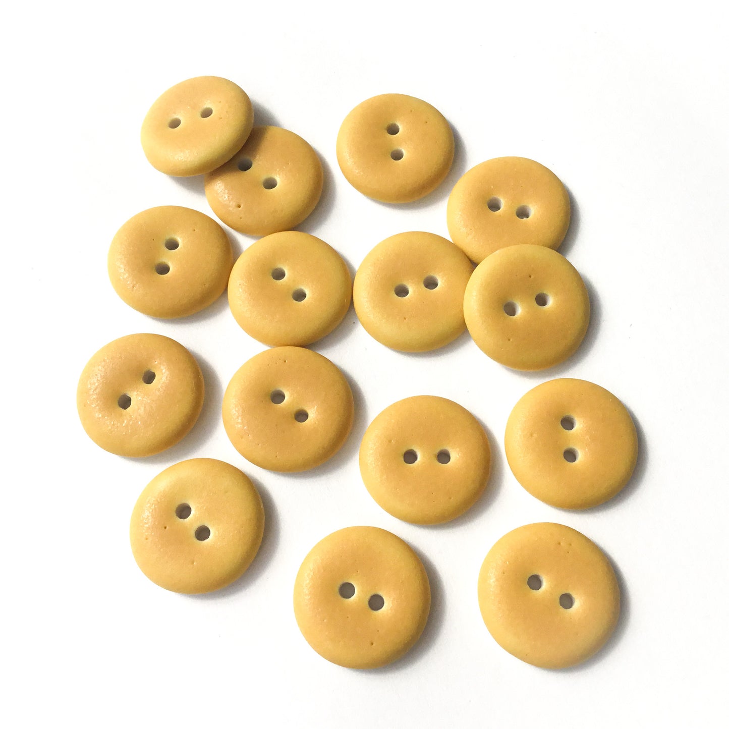 Matte Goldenrod Yellow Porcelain Button  5/8"