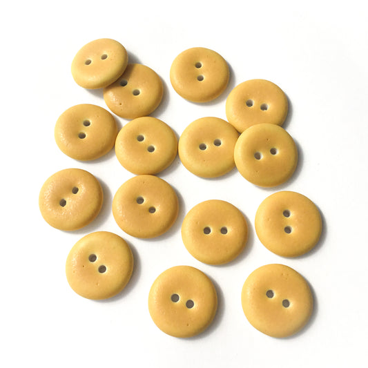 Matte Goldenrod Yellow Porcelain Button  5/8"