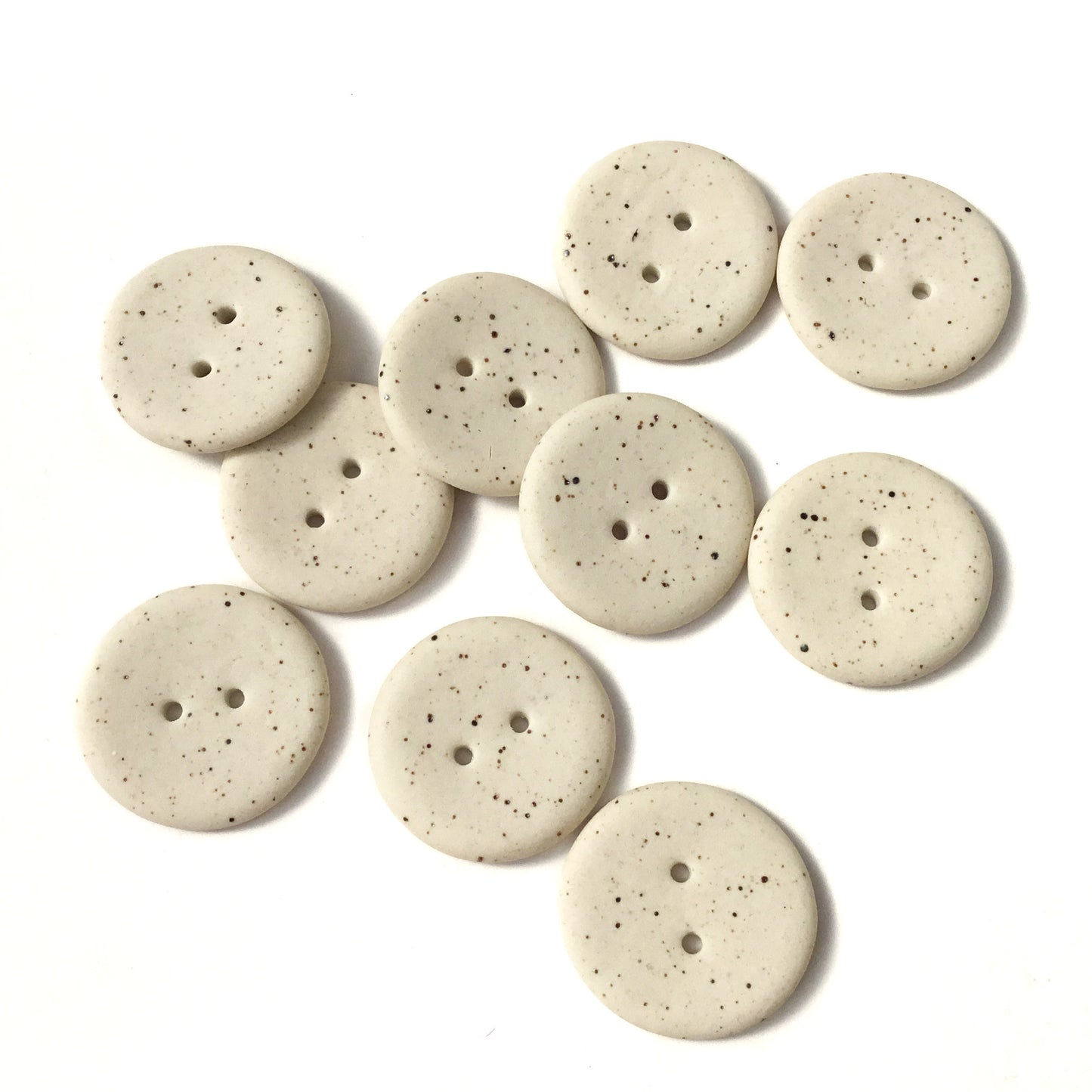 'Metallic Fleck' Light Cream Porcelain Button  1"