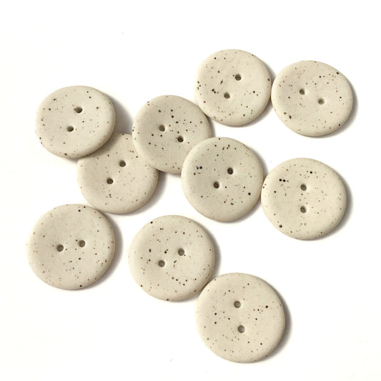 'Metallic Fleck' Light Cream Porcelain Button  1"