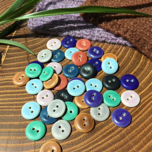Assorted Colors MATTE Porcelain Buttons 1/2"