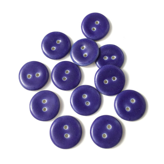 Matte Violet Porcelain Button  7/8"