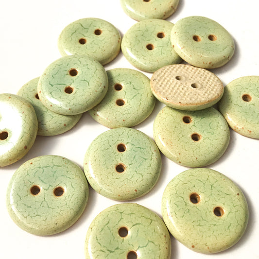 'Frosted Melon' Stoneware Button  3/4"