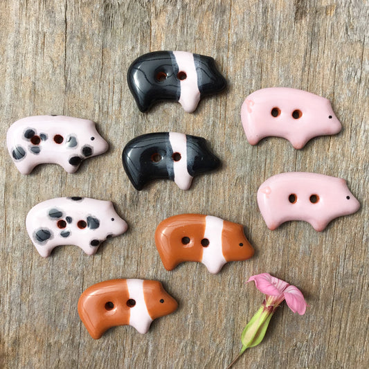 Little Pig Buttons  1/2" x 7/8"