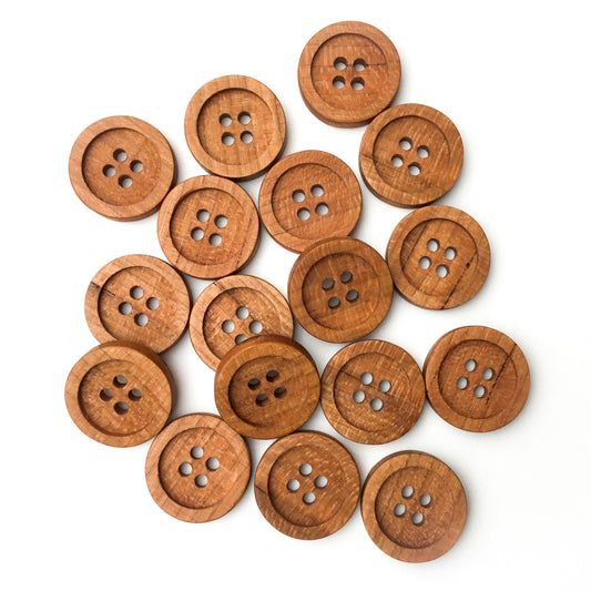 Four Hole Inset Button - Cherry Wood  - 4 sizes