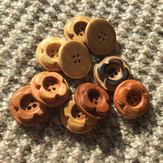 ‘Forest Flowers’ Wooden Buttons 1”