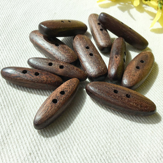 Polished Black Walnut Wood Toggle Buttons
