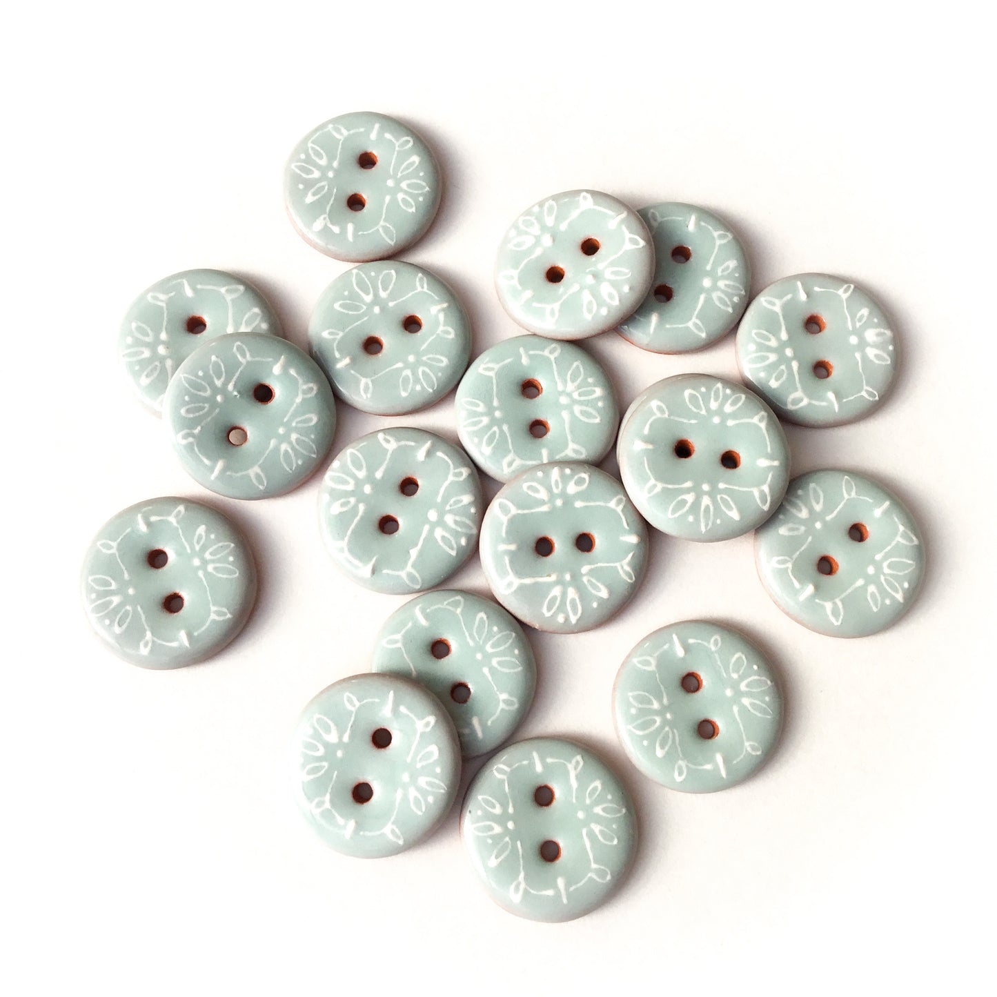 Victorian Lace Buttons  - Seabreeze Blue - 3/4"