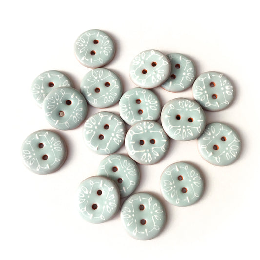 Victorian Lace Buttons  - Seabreeze Blue - 3/4"