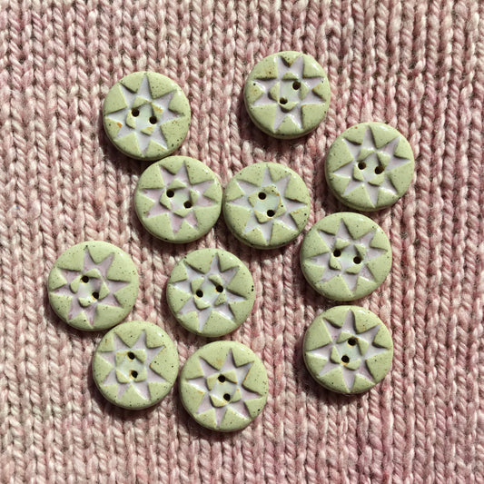 *Discontinued* Rustic Style Ohio Star Stoneware Button 7/8"