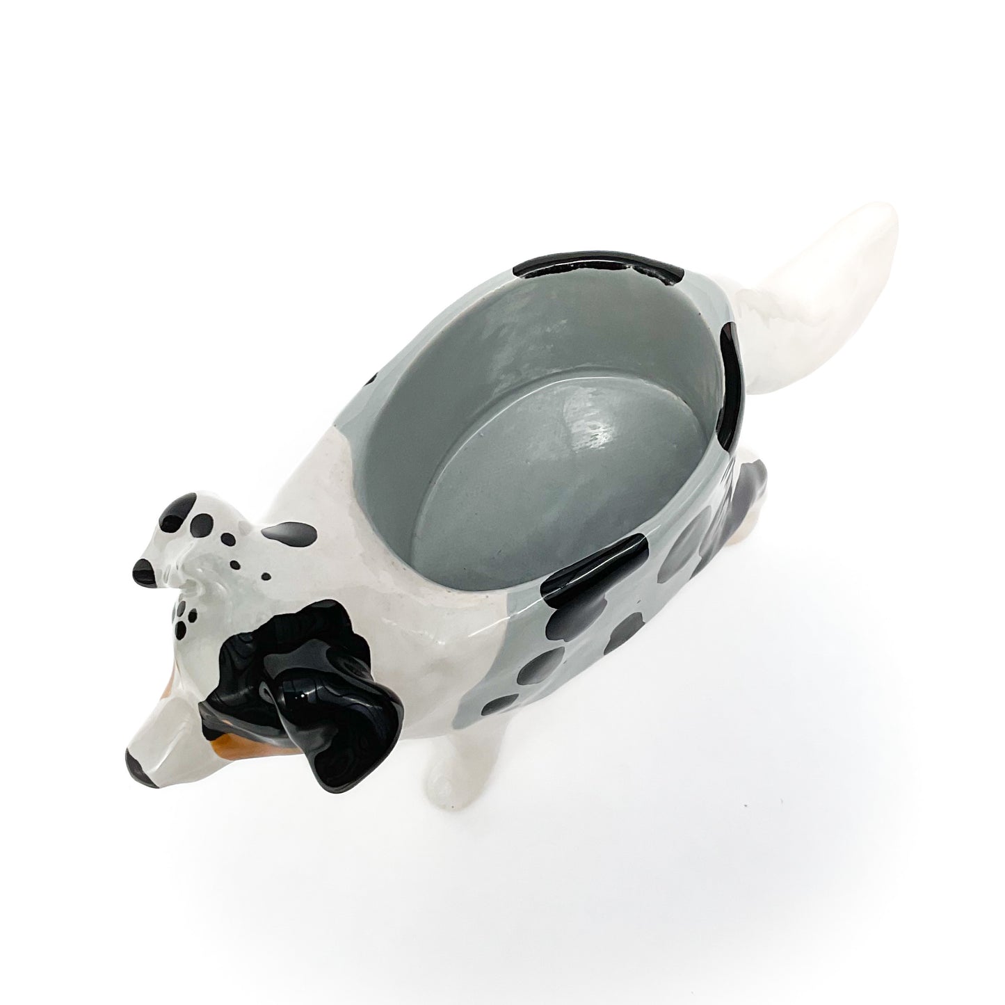 Merle Australian Shepard Dog Planter - Ceramic Dog Plant Pot